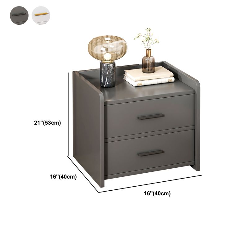 Wooden Nightstand with Drawer /16.5"20.8"Tall Nightstand in Brown / Black / White