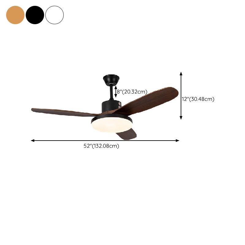 Modern Beige/Black/White Ceiling Fan Lamp Wooden LED Ceiling Fan Light for Dining Room