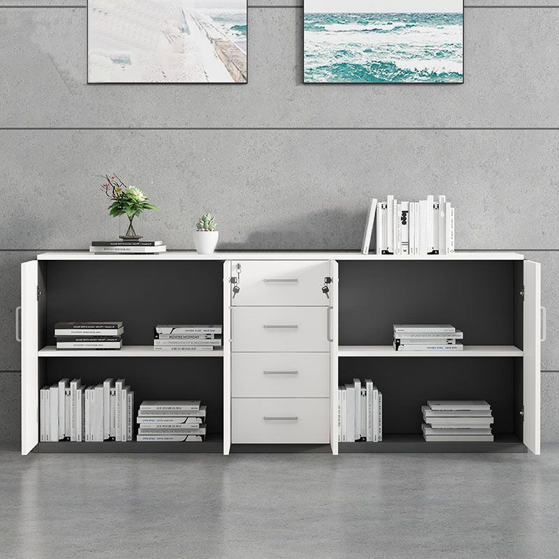 Nordic File Cabinet Contrast Panel Storage Shelves Metal Locking Drawers File Cabinet