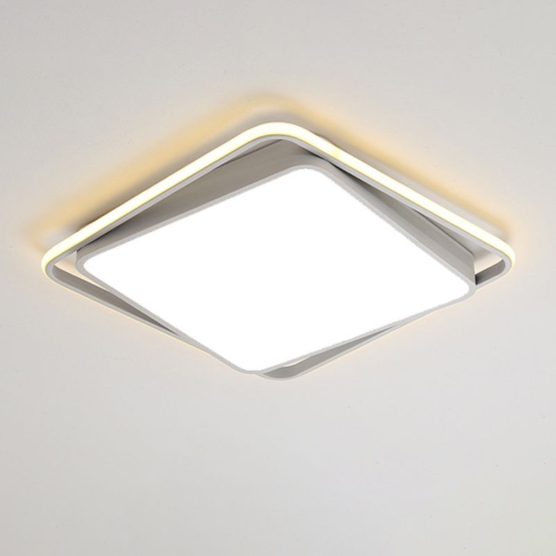 Single Modern White Flush Mount Lighting LED Ceiling Light for Living Room