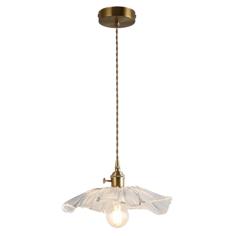 Flower Shape Shade Ceiling Pendant Lamp  Vintage Industrial  Clear Glass Hanging Light