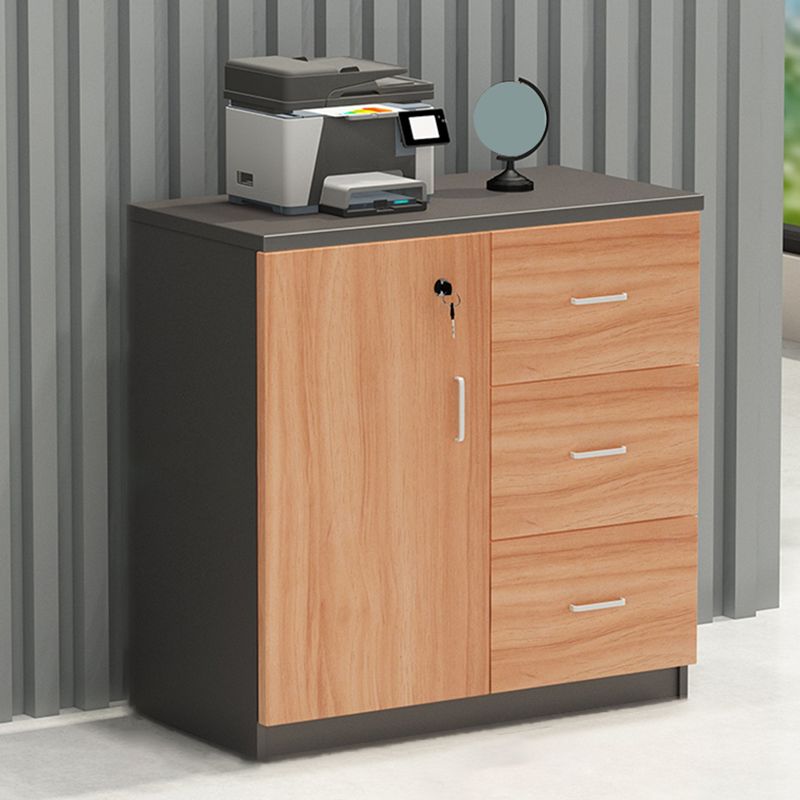 Modern Wood Cabinet with Locking Drawers and Storage Lateral File Cabinet