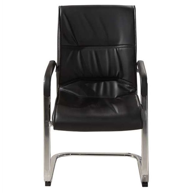 Faux Leather and Chrome Frame Desk Chair Padded Arms Office Chair