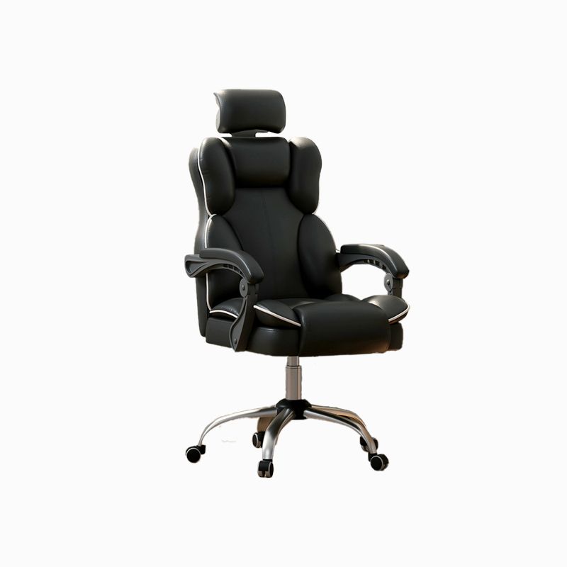 Contemporary Padded Arms Office Chair Height-adjustable High Back Desk Chair