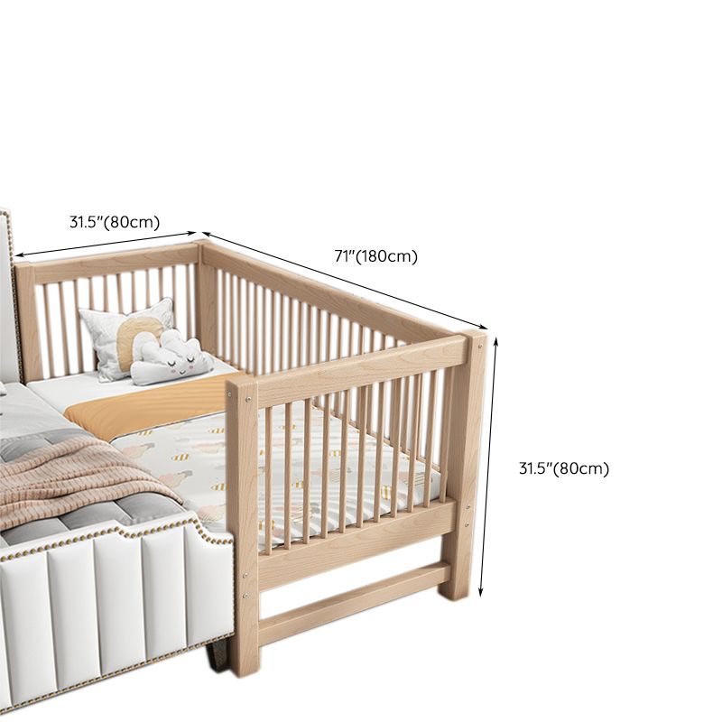 Solid Wood Crib 2-in-1 Convertible Crib with Mattress and Guardrails