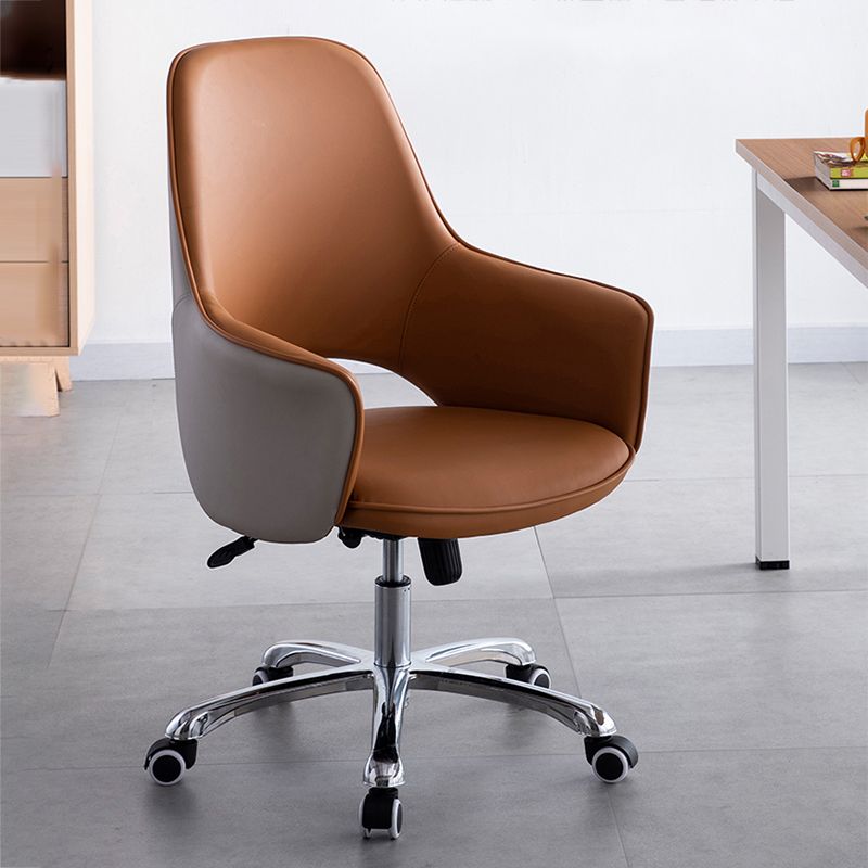 Contemporary Armless Office Chair Desk Chair with Wheels for Home