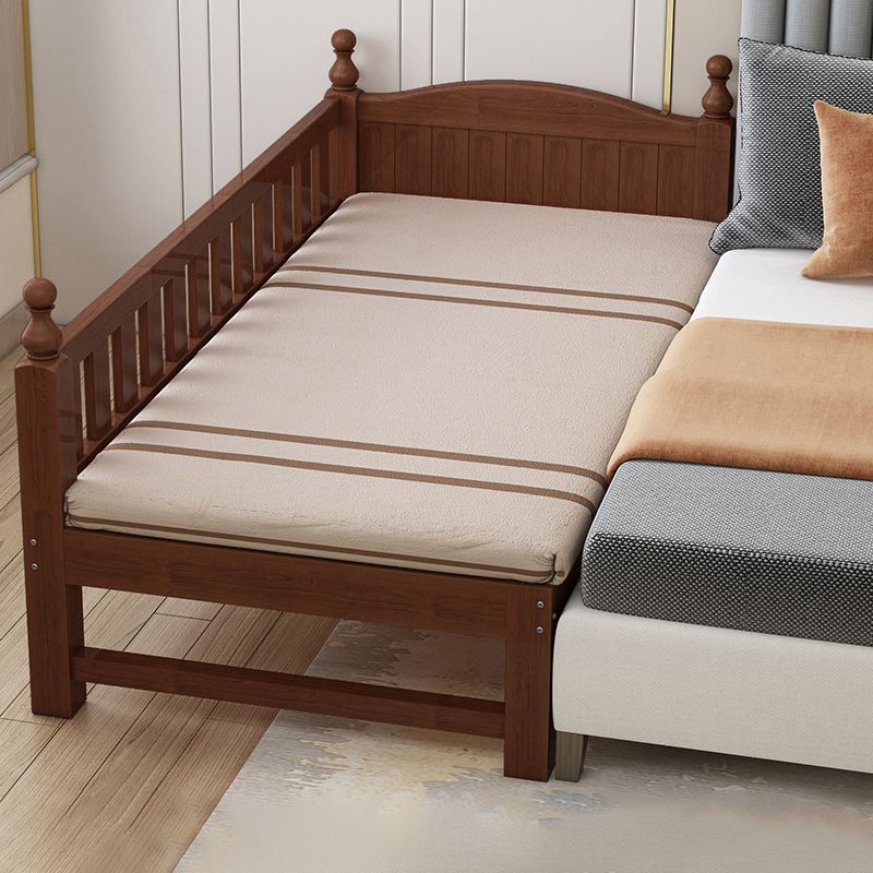 Traditional Brown Nursery Crib in Solid Wood Convertible Crib