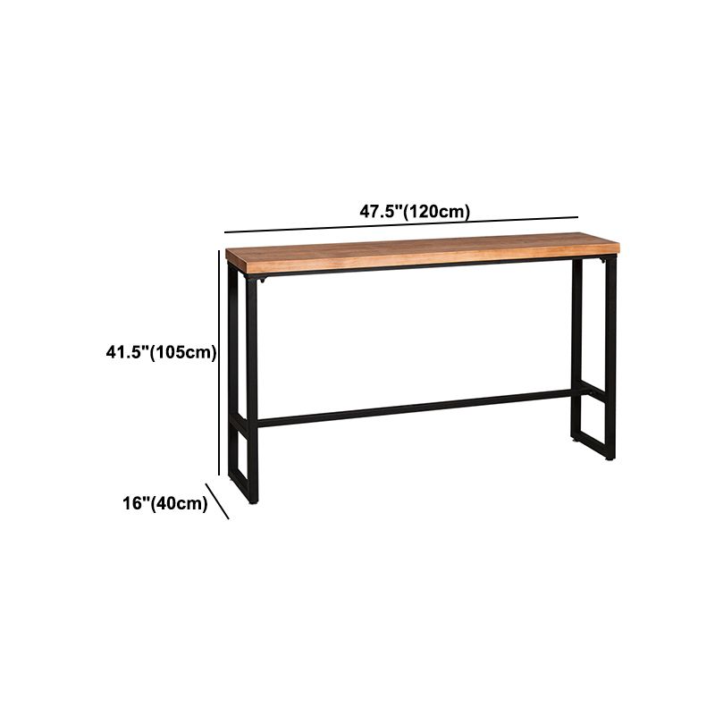 Pine Wood Top Bar Dining Table Industrial Rectangle Bar Dining Table with Trestle Base