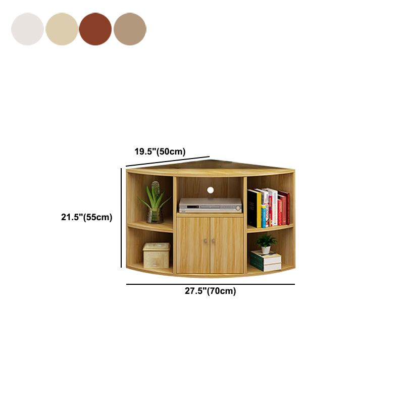 Contemporary Corner TV Stand Engineered Wood TV Cabinet with Door