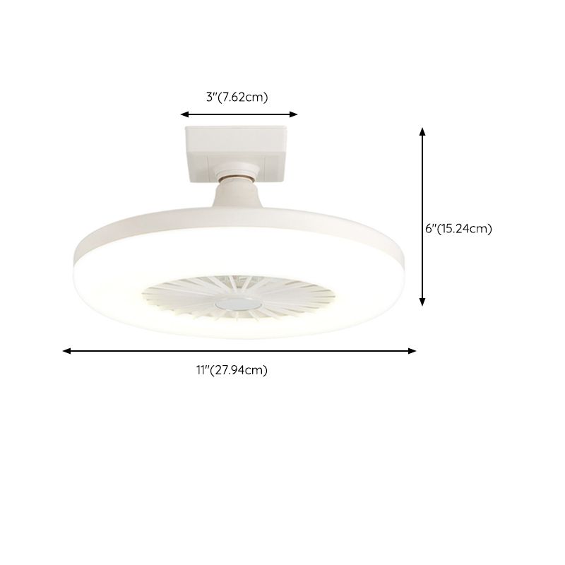 1 Light LED Ceiling Fan Matte White Minimalist Fan Light Fixture