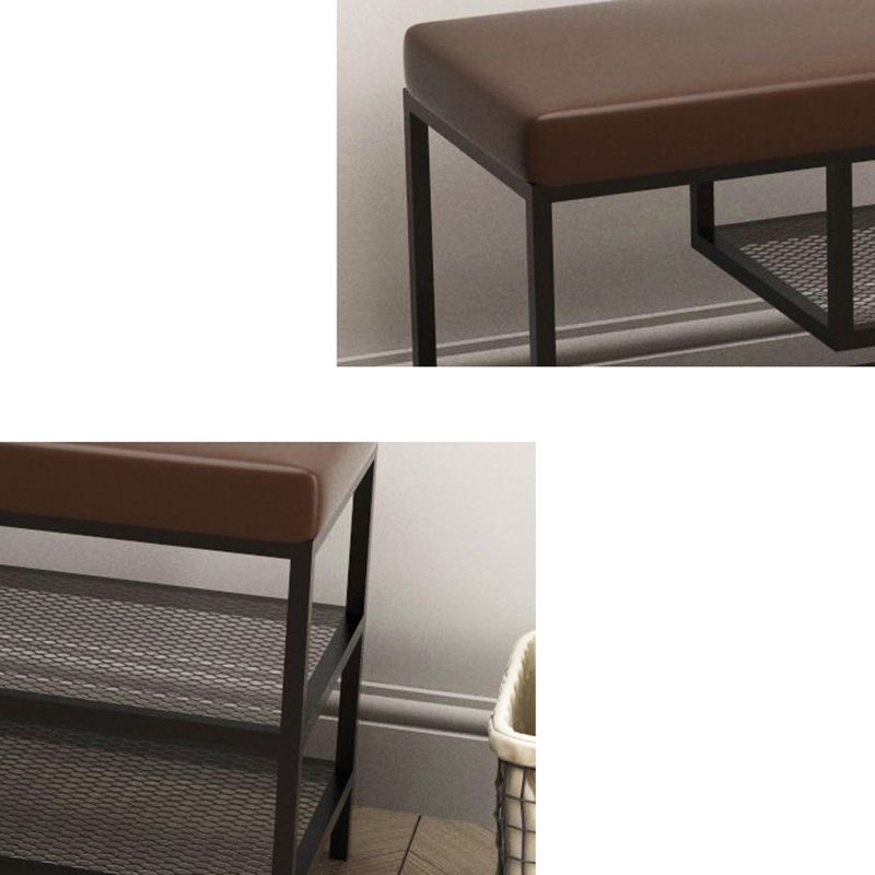 12.6 Inch Wide Seating Bench Modern Metal Cushioned Entryway Bench