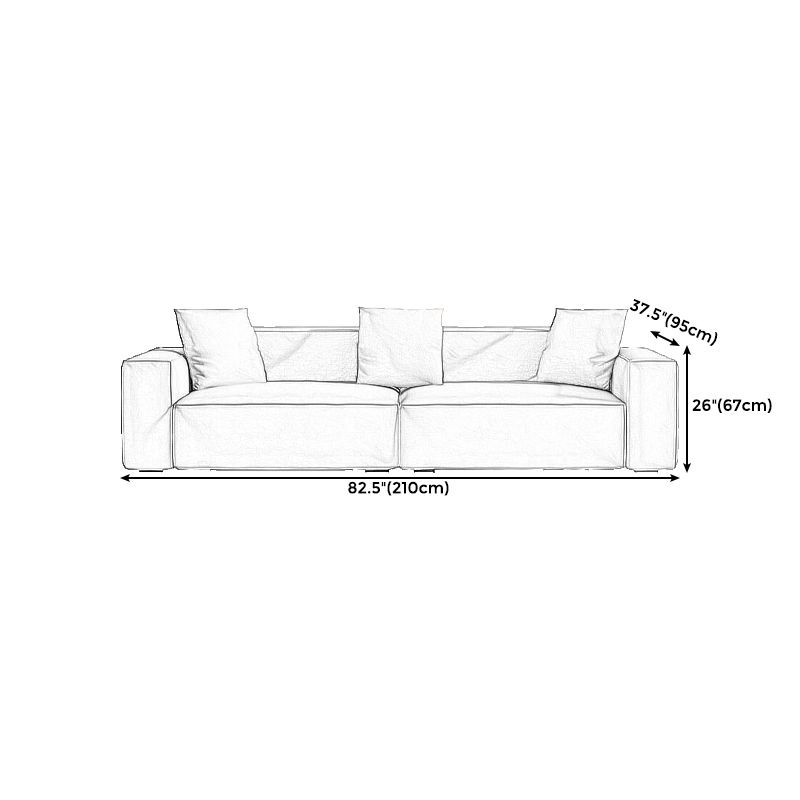 Square Armrest Latex Padded/light Grey Dark Grey/off-white/orange Sofa