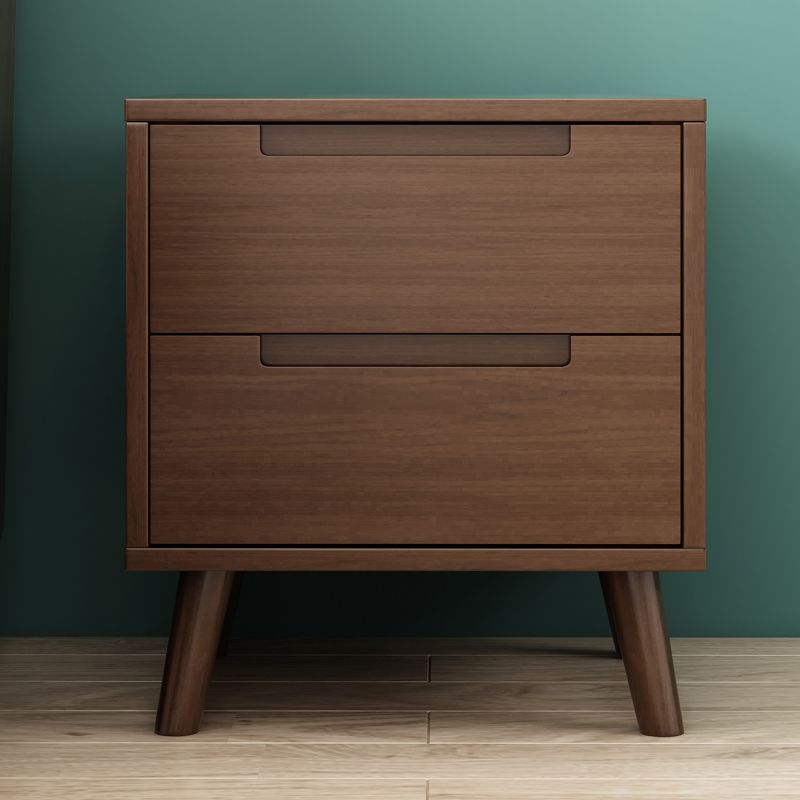 Solid Wood Bedside Table Modern Minimalist Bed Nightstand with Legs