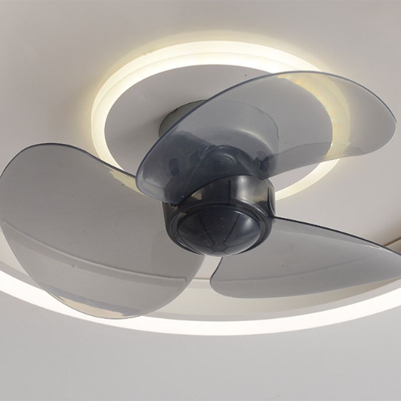 Round Shape Metal Ceiling Fan Modern Style 2 Lights Ceiling Fan Lamp