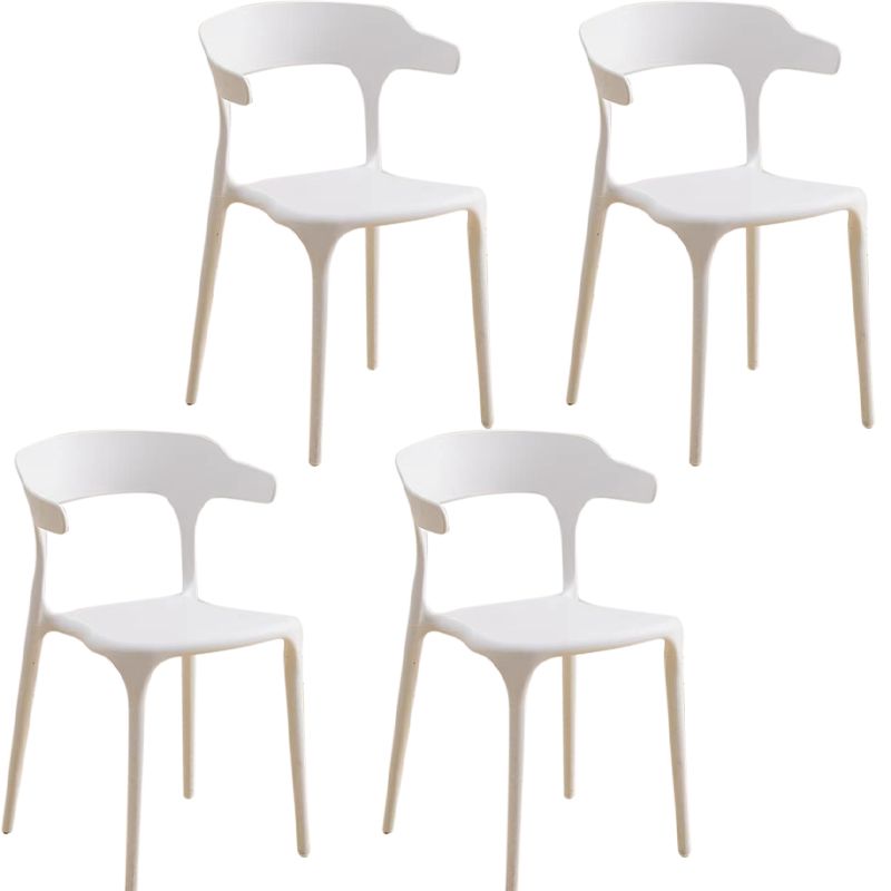 Modern Dining Side Chair Plastic Outdoor Bistro Armless Chair