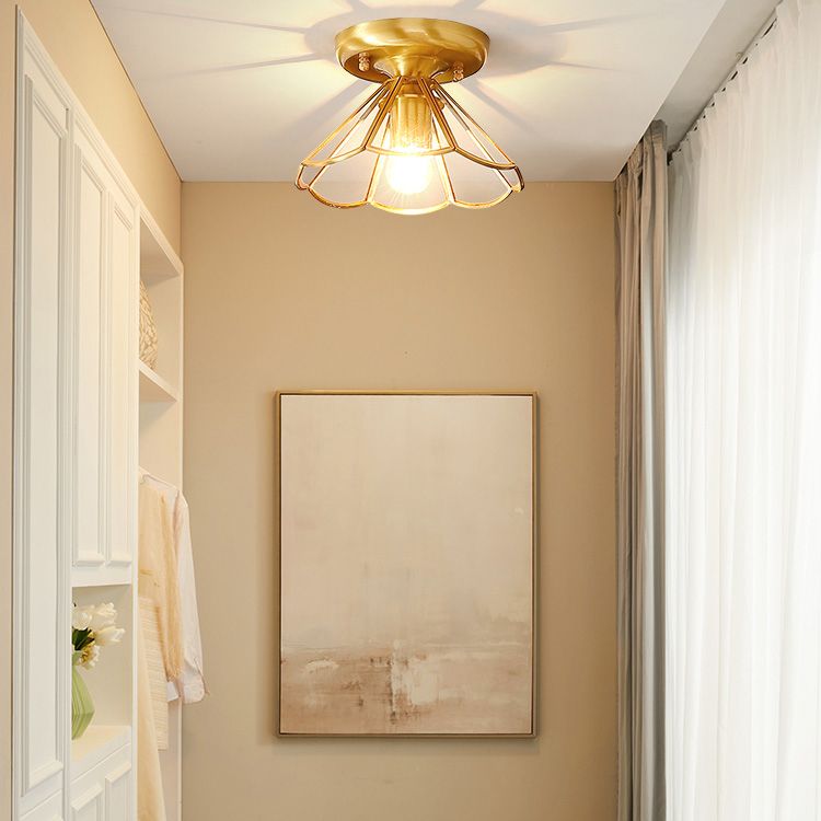 Bronze Semi Flush Mount Light Fixture Colonial Semi Flush Mount Ceiling Light with Glass Shade