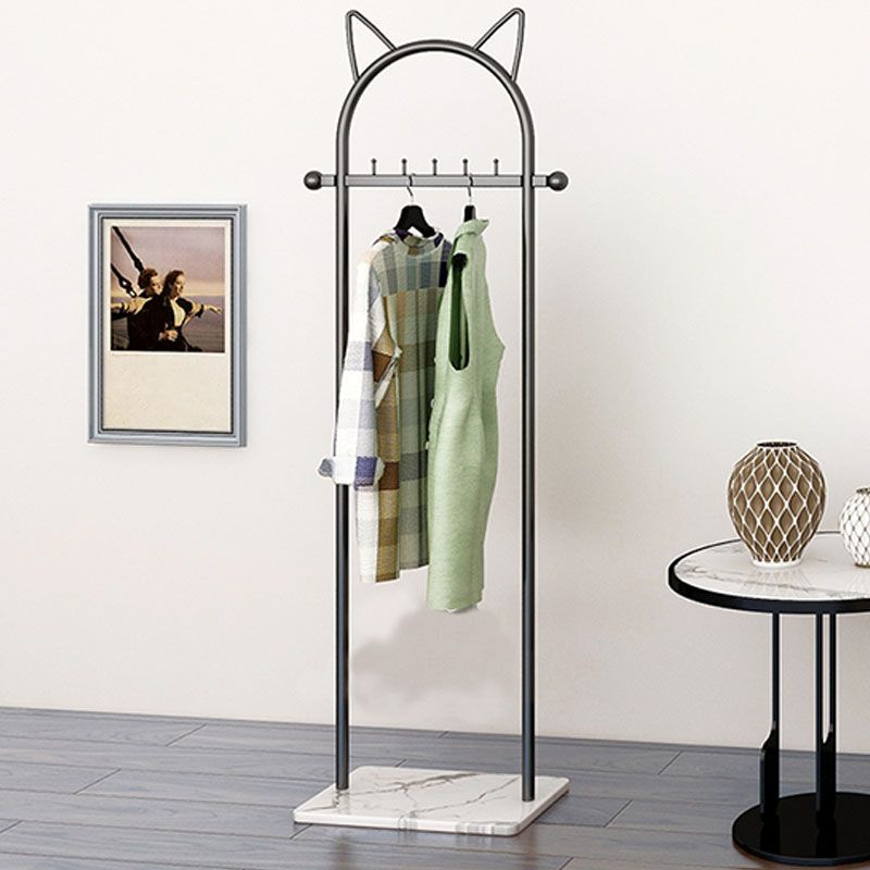 Contemporary Hall Stand Metal Hooks Included No Distressing Free Standing Rack Metal