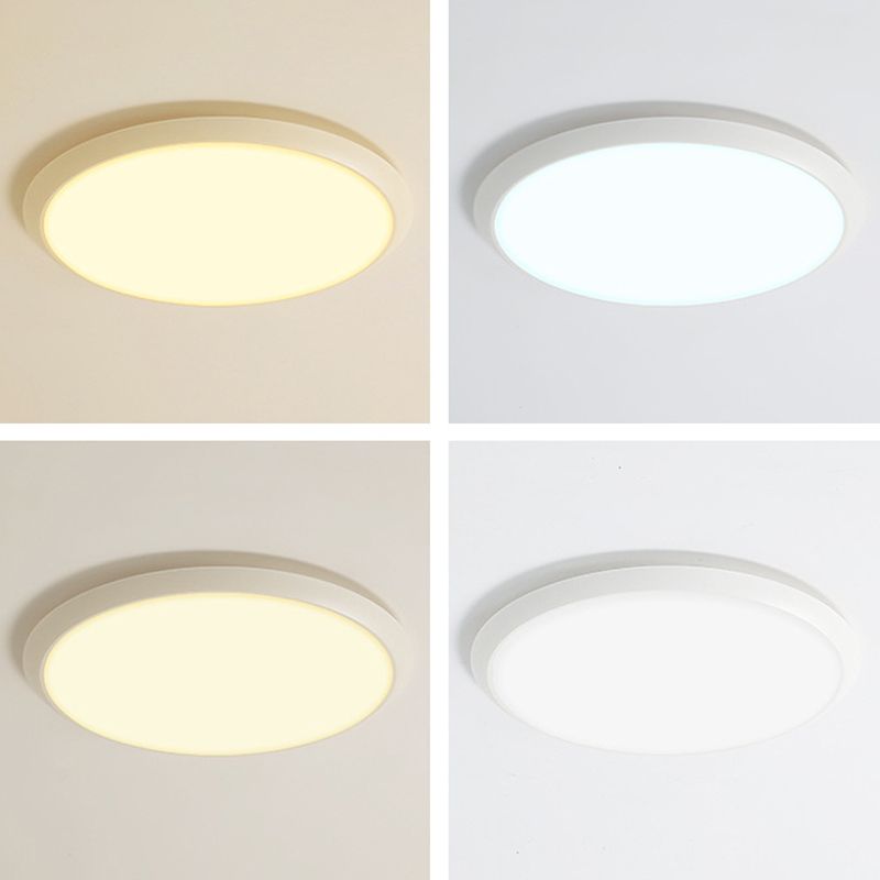 Single White Modernism Flush Mount Lighting Round Ceiling Light for Foyer