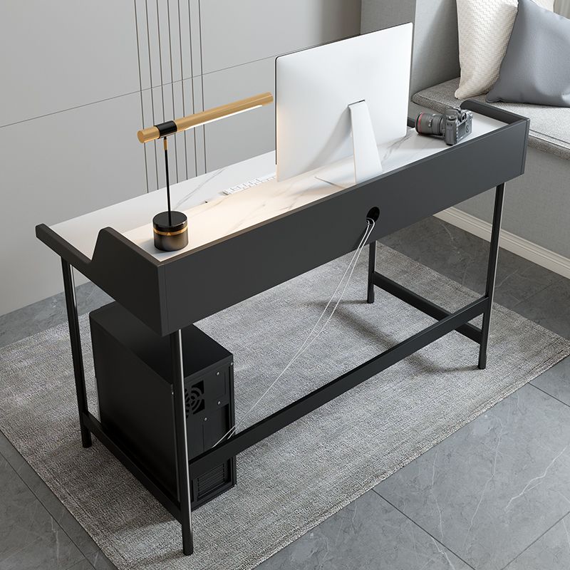 Modern Style Black Office Task Desk Rectangular Shape Writing Desk with 4 Legs