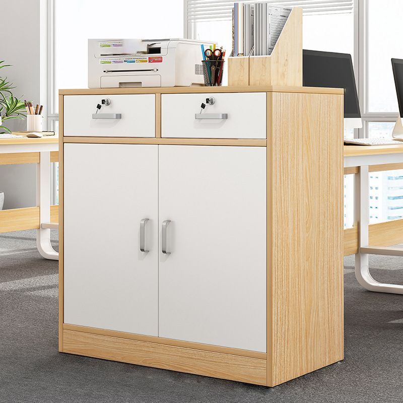 Nordic Style Filing Cabinet Color Block Drawers Wood File Cabinet for Home Office