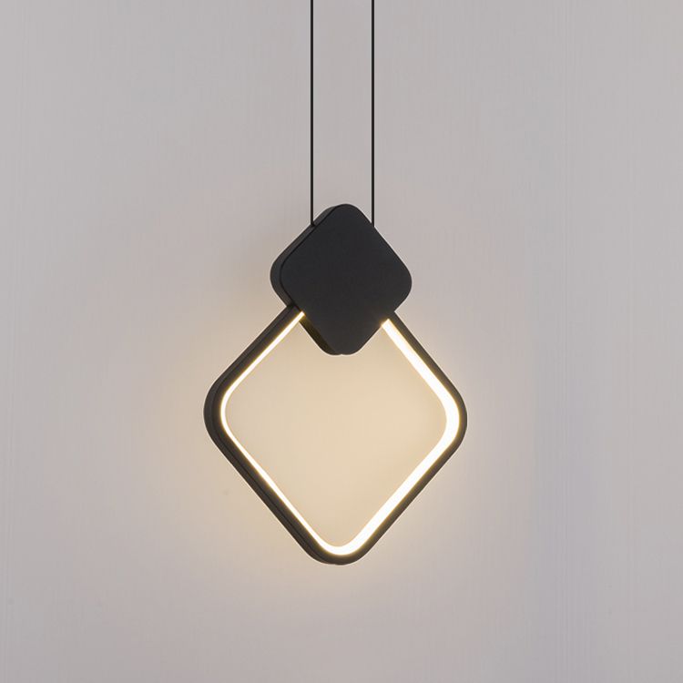 Géométrie Forme Pendant Light Métal contemporain 1 Éclairage pendentif clair en noir