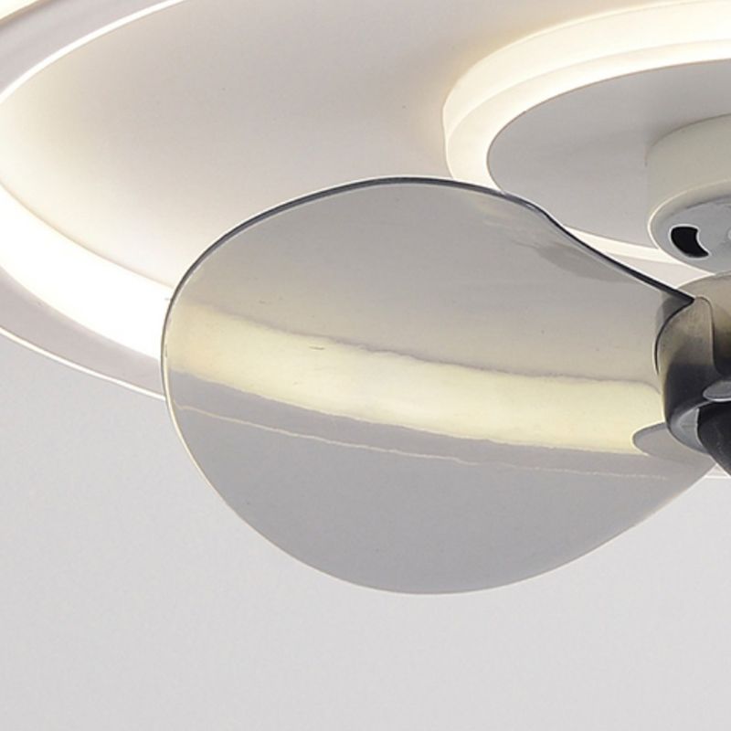 Round LED Ceiling Fan Light Contemporary Metal LED Ceiling Fan for Kid's Room