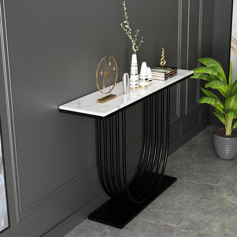 Glam Stain Resistant Scratch Resistant Rectangle Marble Console