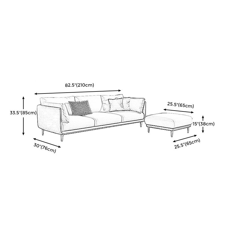 Faux Leather Stain-Resistant Pillowed Back Cushions Sectionals Sofa for Three People