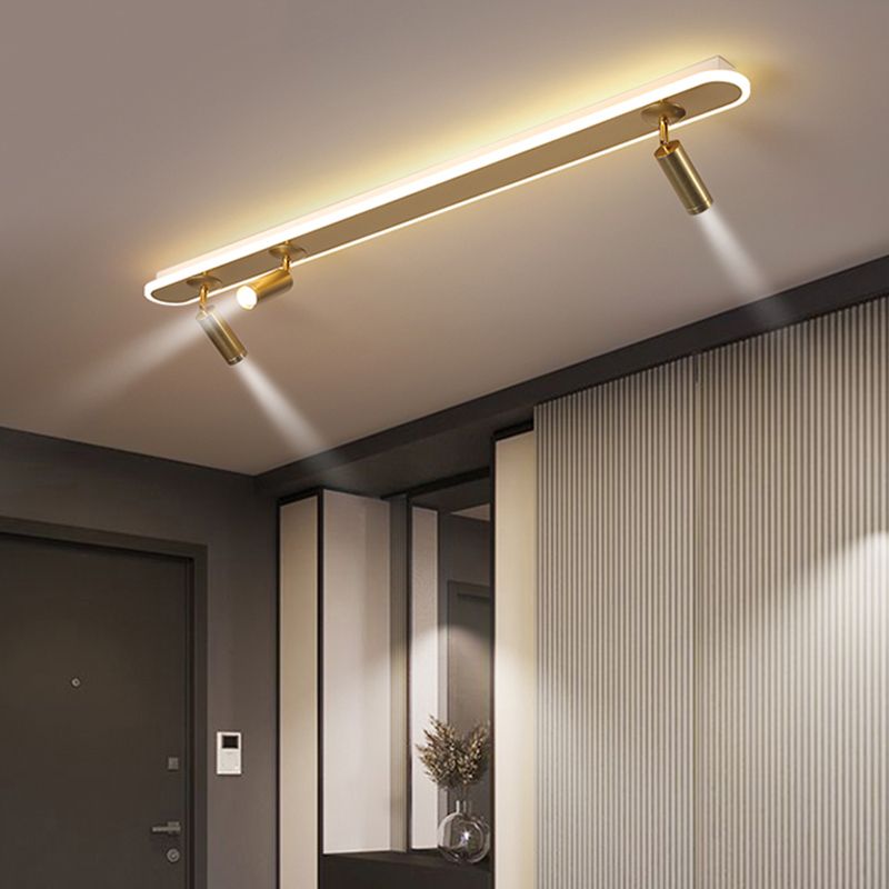 Cylindrical Shape LED Rail Ceiling Lamp Modern Iron Flush Mount for Living Room