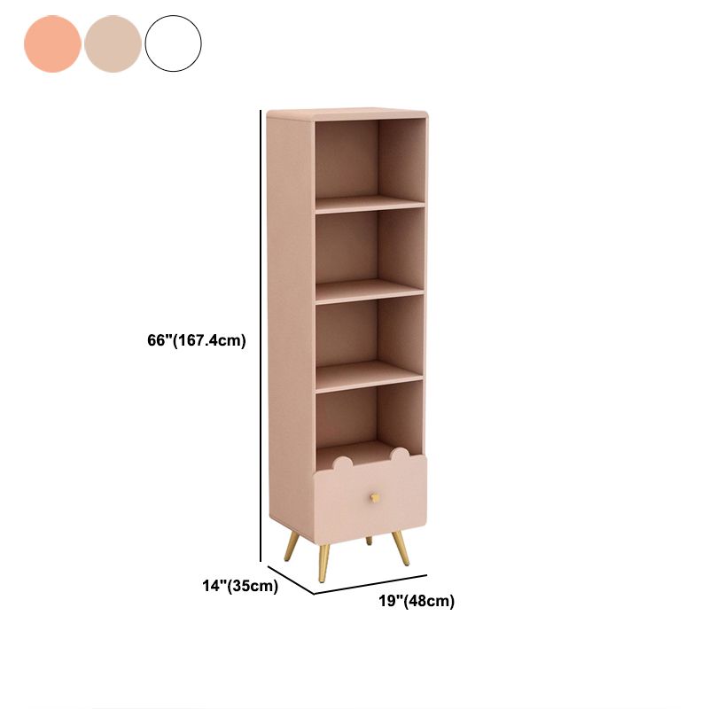 Glam Closed Back Book Shelf Engineered Wood Bookcase with Drawer