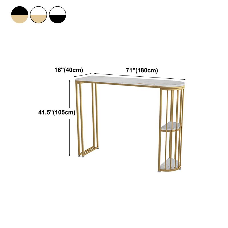 Modern Storage Stone Counter Height Table Double Pedestal Pub Height Dining Table