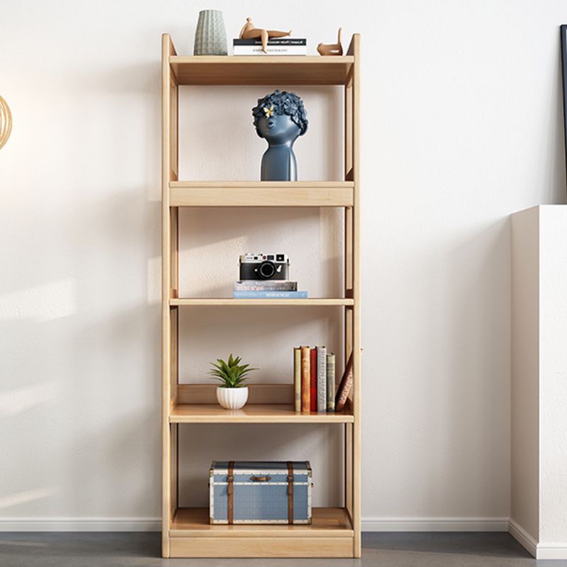 Contemporary Rubberwood Bookshelf Open Back Bookcase for Home Office