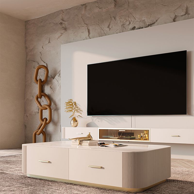 Glam TV Media Stand Wall-mounted TV Media Console with Drawers