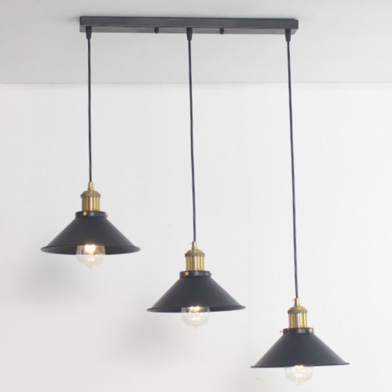 Industrial Conical Pendant Lighting Fixture Metal Suspension Light for Dining Room