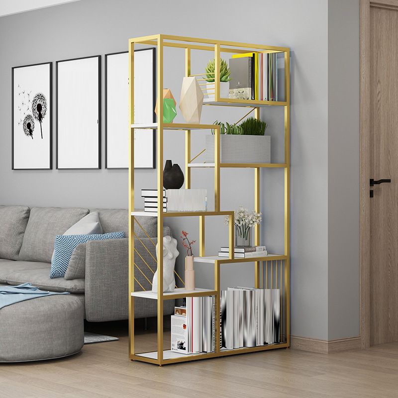 Glam Book Shelf Metal Etagere Open Shelf Bookcase for Bedroom