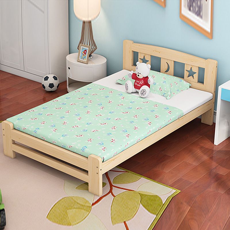 Modern Style Solid Wood Bed Slat Low Profile Standard Bed in Natural