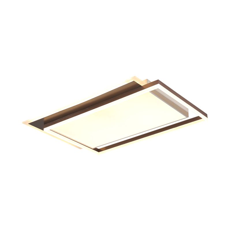 16"/19.5"/35.5" W Bedroom Flush Light Modern Acrylic Brown LED Ceiling Lighting in Warm/White Light