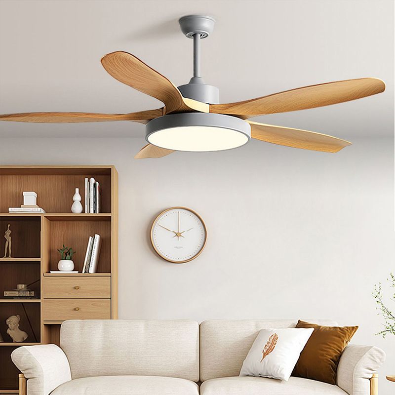 Modern Beige/Grey/White Ceiling Fan Lamp Unique LED Ceiling Fan Light for Dining Room