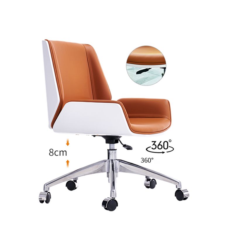 Armless Desk Chair Modern Adjustable Seat Height Slide Chair with Wheels