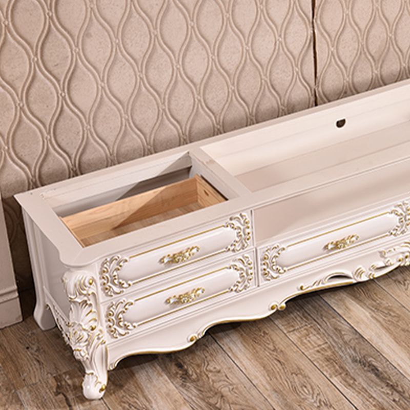 Open Storage Stand Console Glam TV Media Console with Drawers