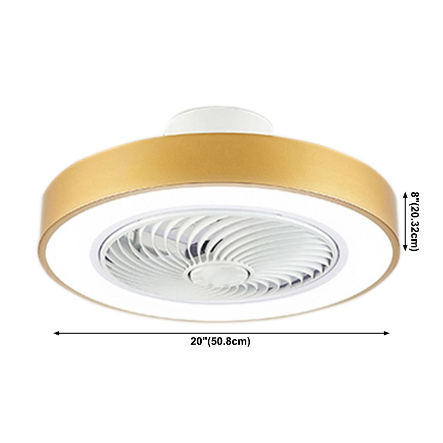 Acrylic Circular LED Ceiling Fans in Modern Style Iron Macaron Ceiling Fan Light for Interior Spaces