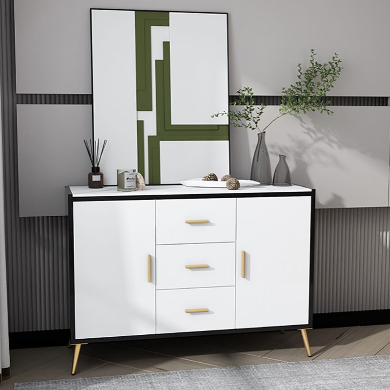 39.5"L Glam Style Side Board with Engineered Wood Drawers and Storage for Dining Room