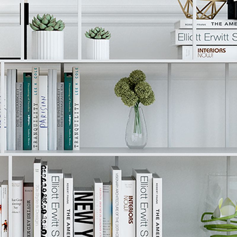 Open Metal Bookcase Modern Book Shelf with Rectangular Shelves