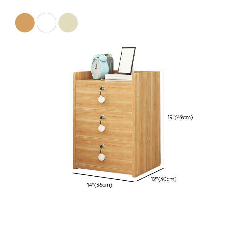 Faux Wood Bedside Cabinet Contemporary Night Table for Bedroom