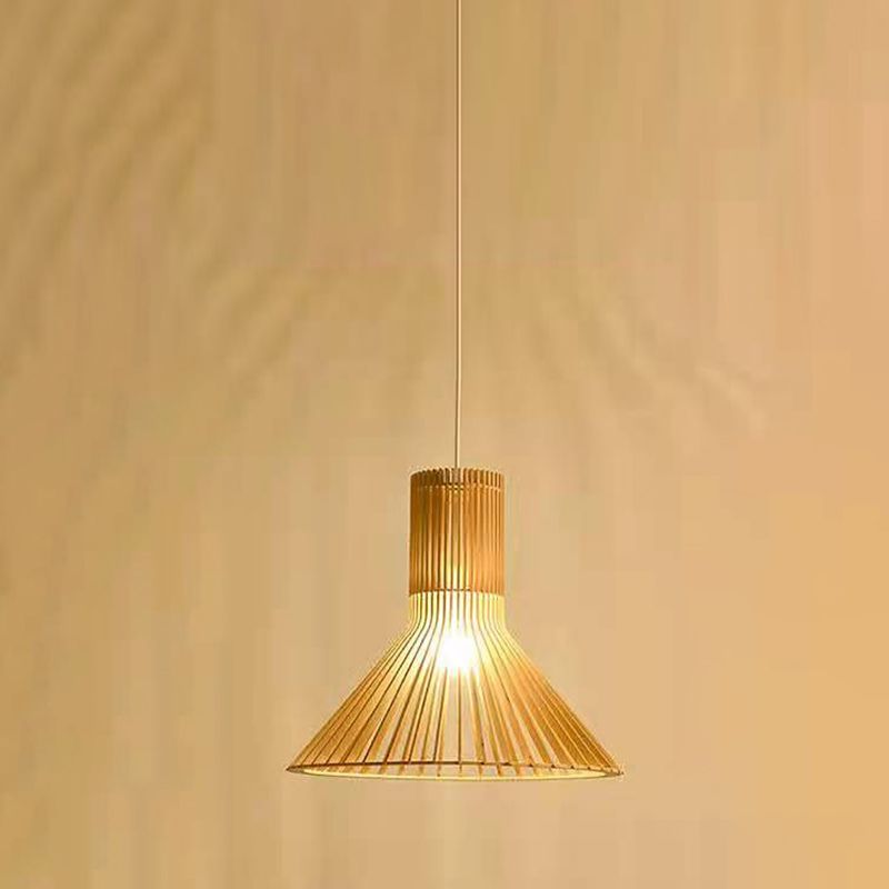 Wooden Hanging Light Modern Household Pendent Lighting Fixture for Sitting Room