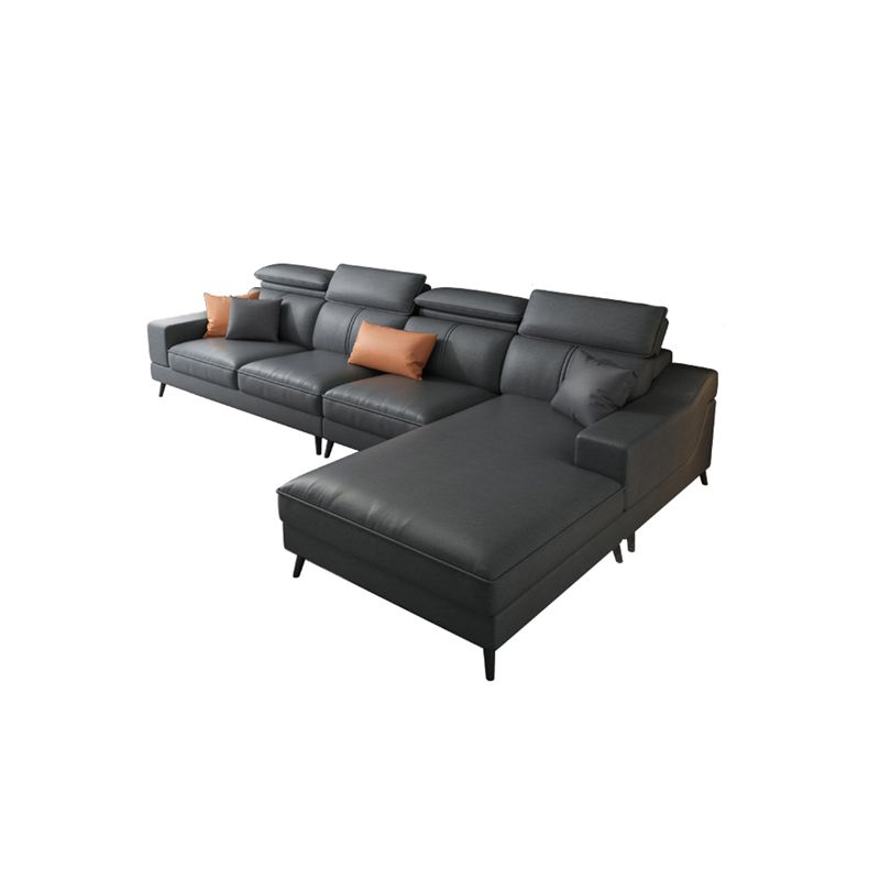 Modern Cushion Back Sectionals 35.43"H Modern Sloped Arm Sofa and Chaise