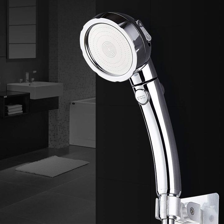 Contemporary Handheld Shower Head Silver 3-Spray Patterns Wall-Mount Showerhead