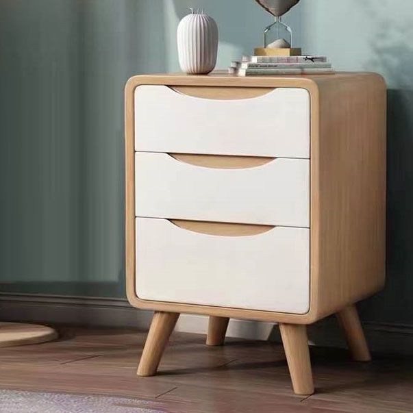 Solid Wood Standard Nightstand 15.74"W Kids Bedside Table with Drawers