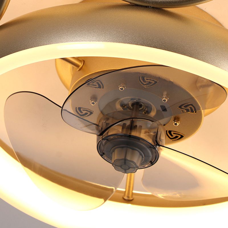 Polish Finish Fan with Light Children Metallic LED Ceiling Fan for Home