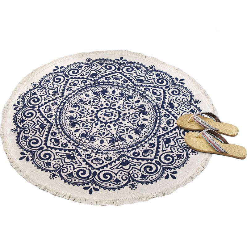Marokkanischer Stammesdruck-Teppich Mutli farbiger Baumwoll-Innenteppich Haustierfreundlicher Fleckenresistantbereich Teppich zur Dekoration